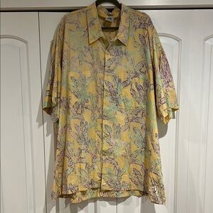 Rum‎ reggae men’s 4X yellow and Purple Casual Button Down Shirt
